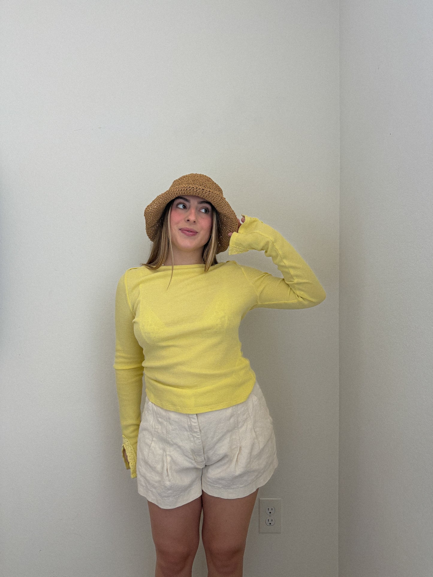 Yellow Waffle Longsleeve (M)