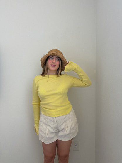Yellow Waffle Longsleeve (M)