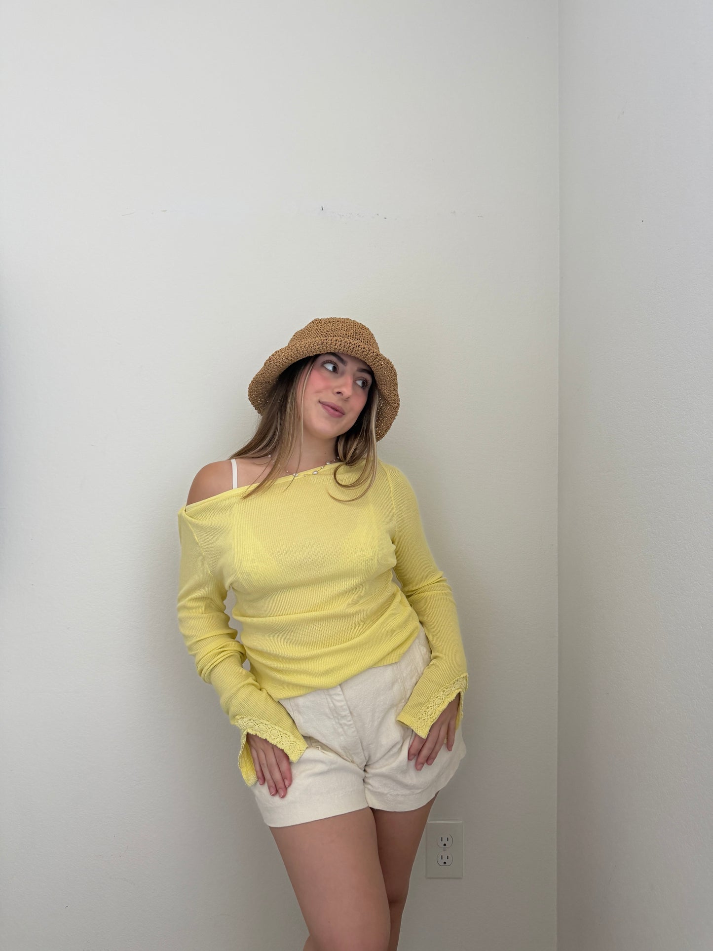 Yellow Waffle Longsleeve (M)