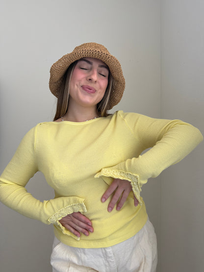 Yellow Waffle Longsleeve (M)