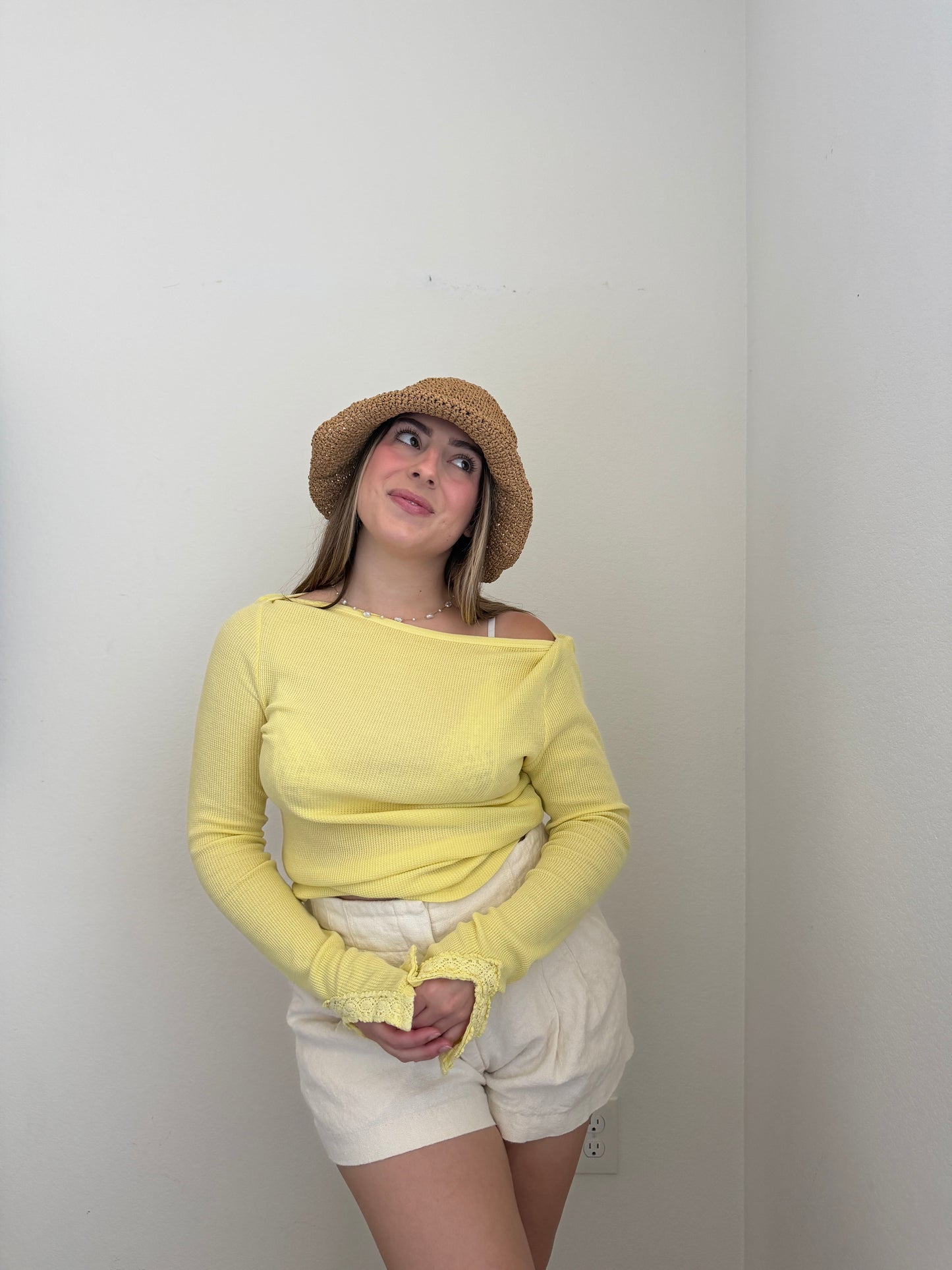 Yellow Waffle Longsleeve (M)