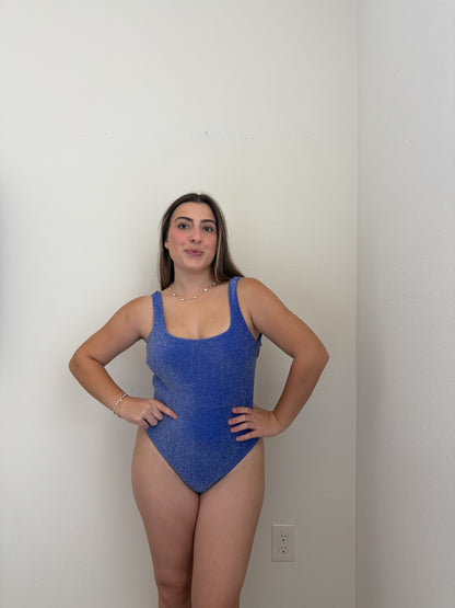 Blue Shimmer One Piece Swimmie (S)