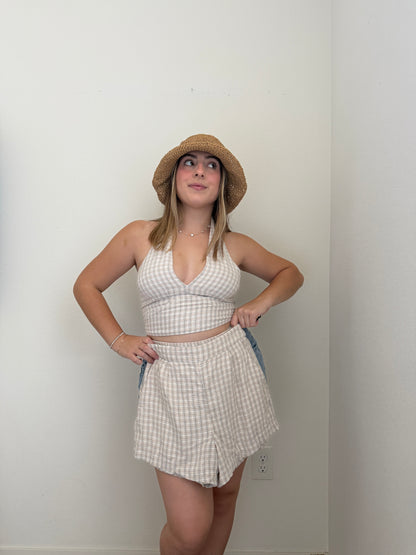 Plaid Halter Set (S)