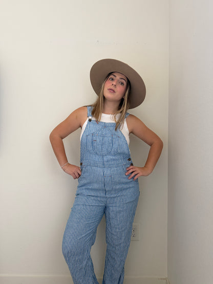 Faherty Striped Linen Overalls (S)