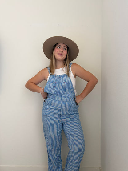 Faherty Striped Linen Overalls (S)