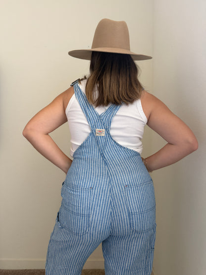 Faherty Striped Linen Overalls (S)