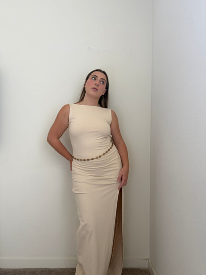 Susana Monaco Sleeveless Low Back Slit Dress (S)