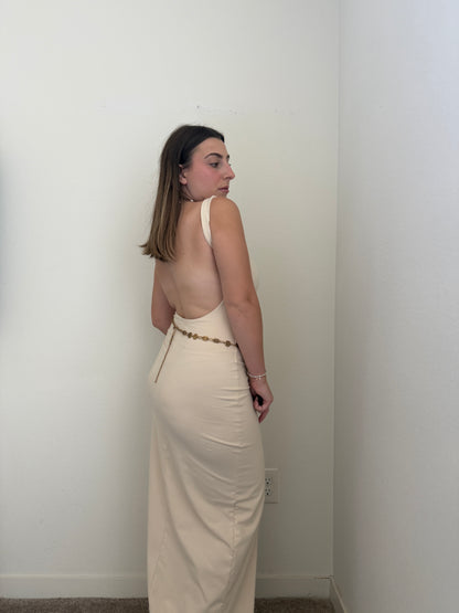 Susana Monaco Sleeveless Low Back Slit Dress (S)