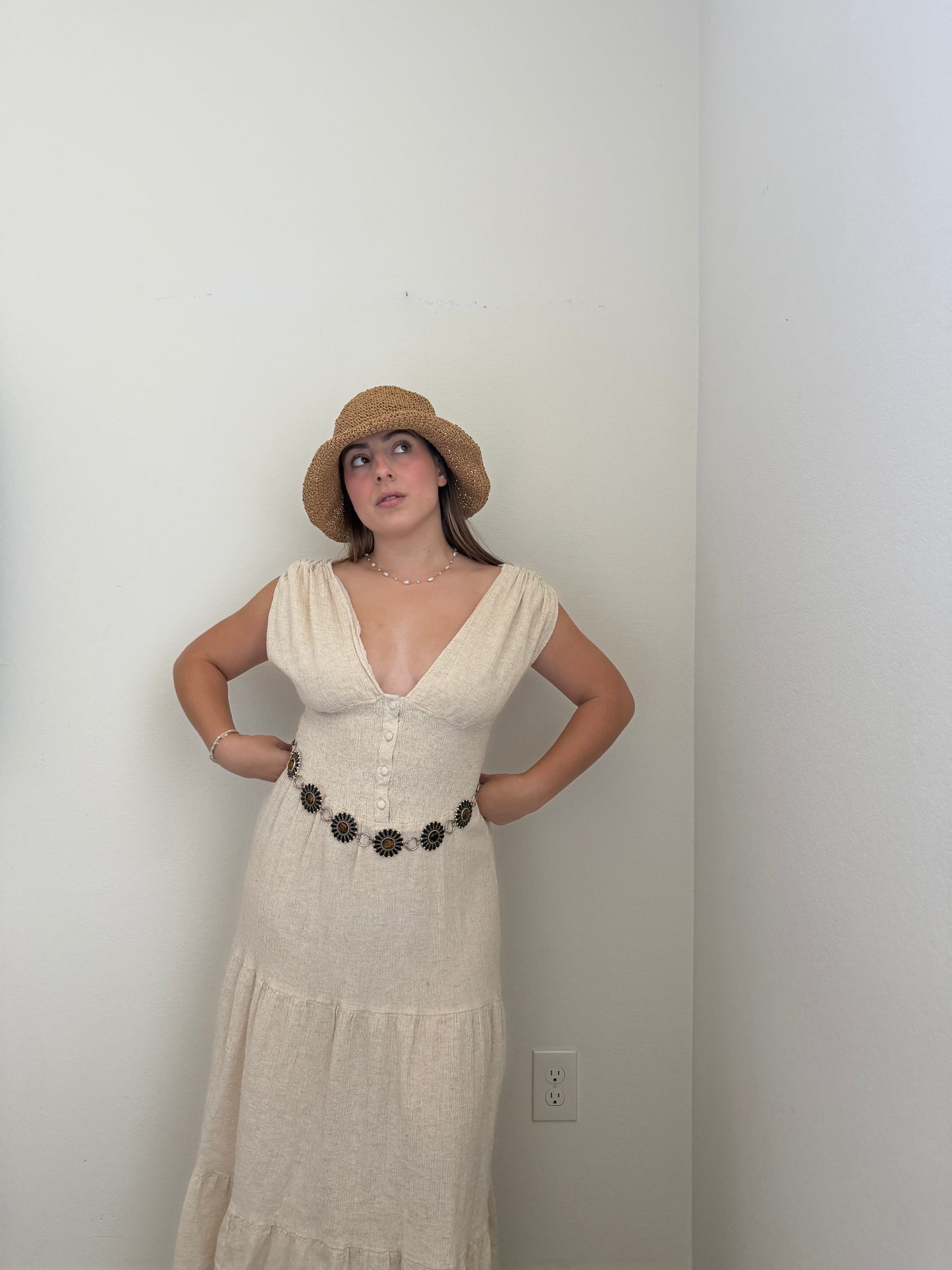 Linen Blend Midi Dress (6)