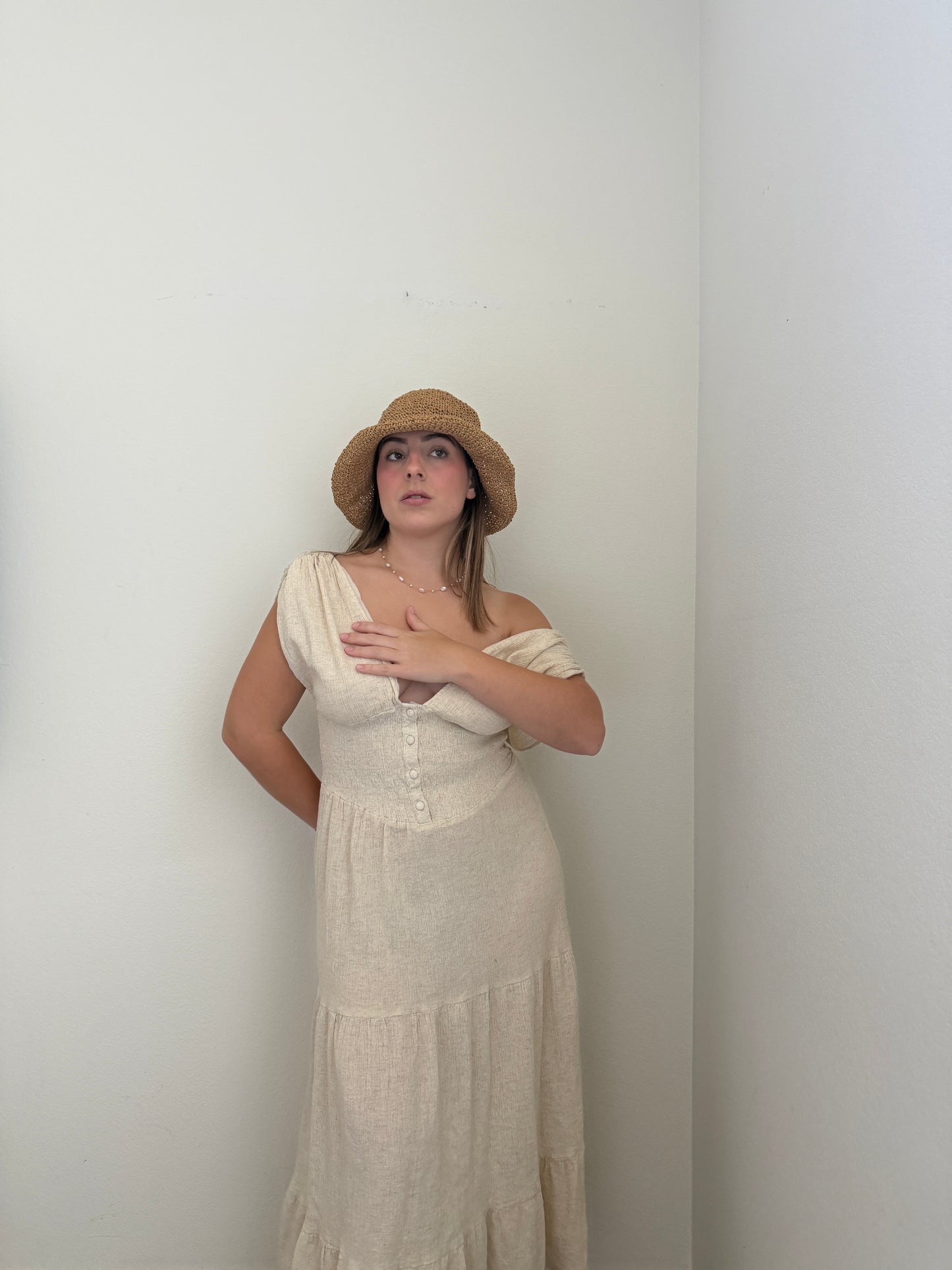 Linen Blend Midi Dress (6)