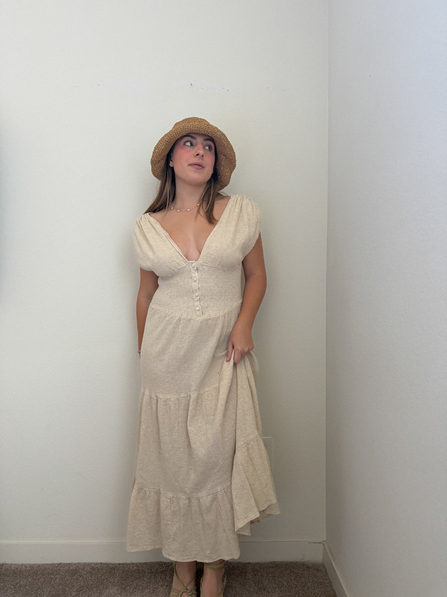 Linen Blend Midi Dress (6)