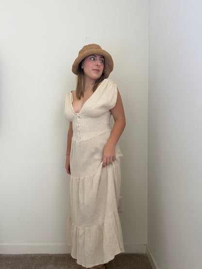 Linen Blend Midi Dress (6)