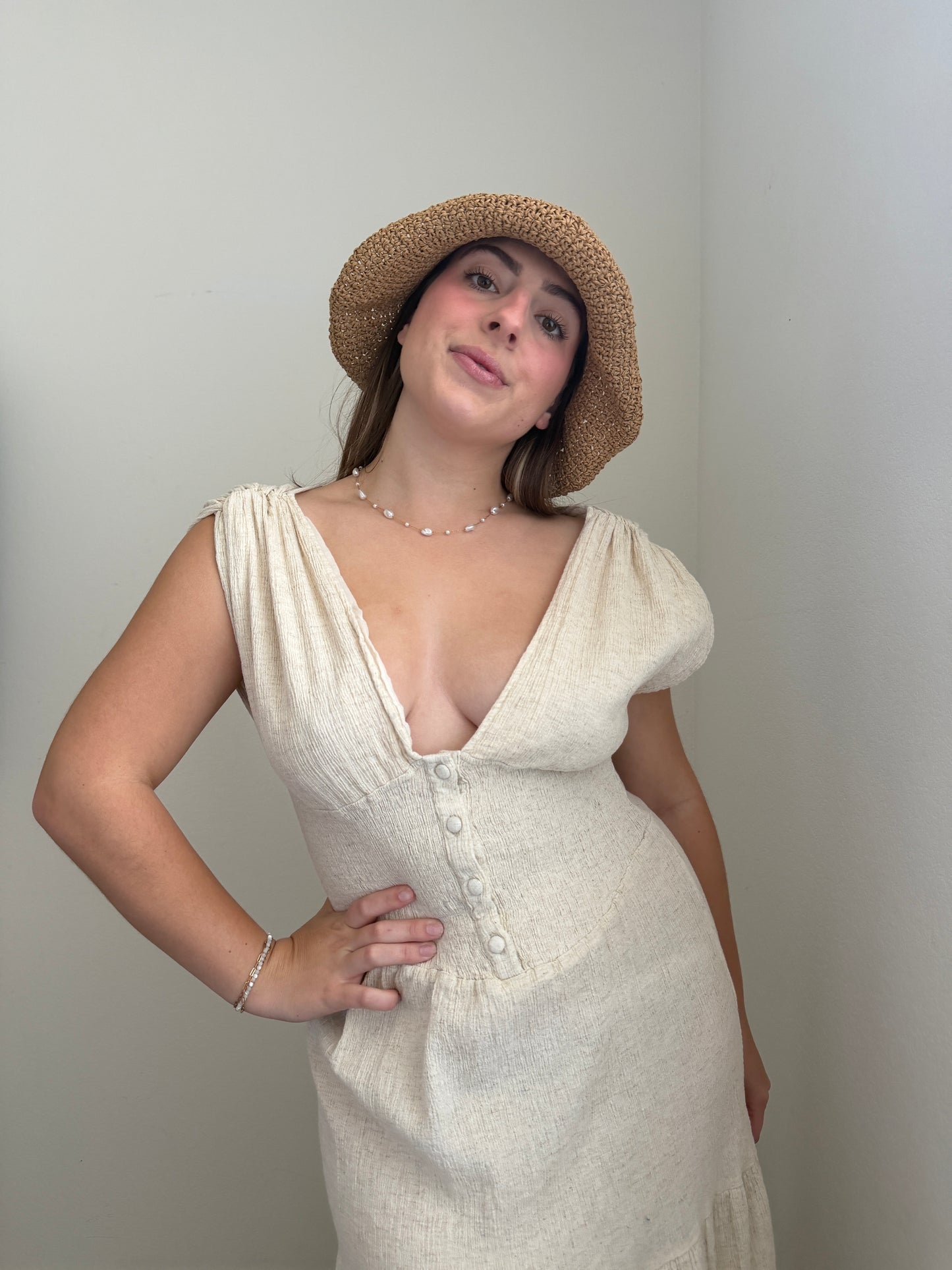 Linen Blend Midi Dress (6)
