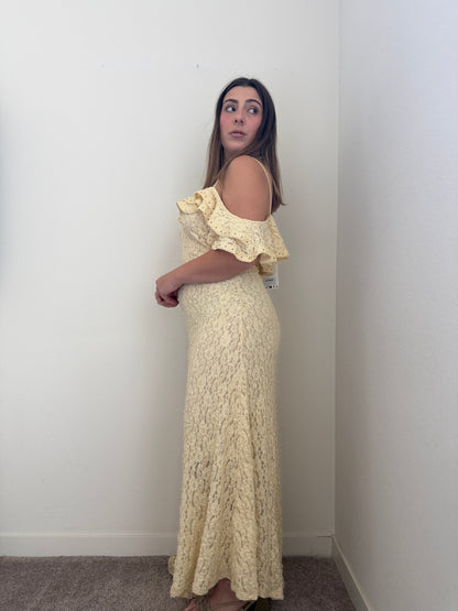 Yellow Floral Maxi Dress (L)