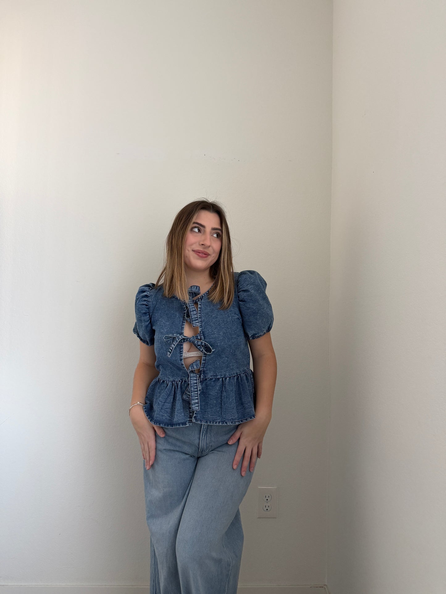 Denim Tie Top (XS)