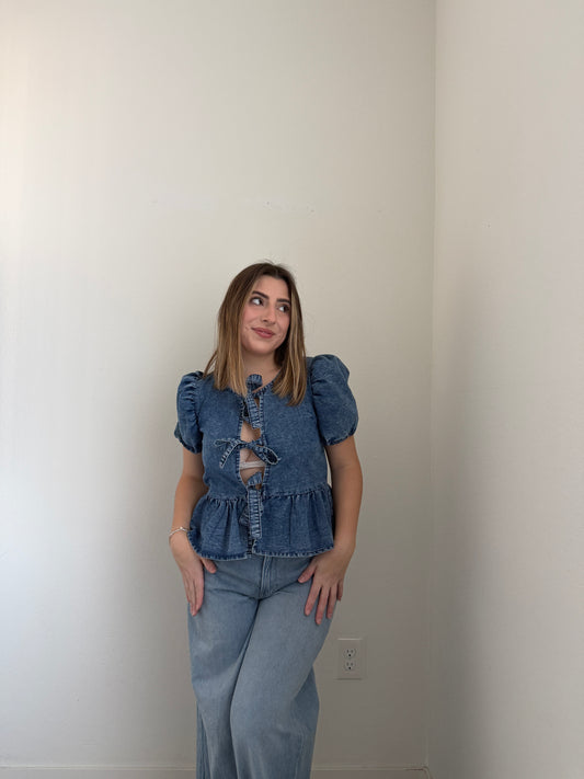 Denim Tie Top (XS)
