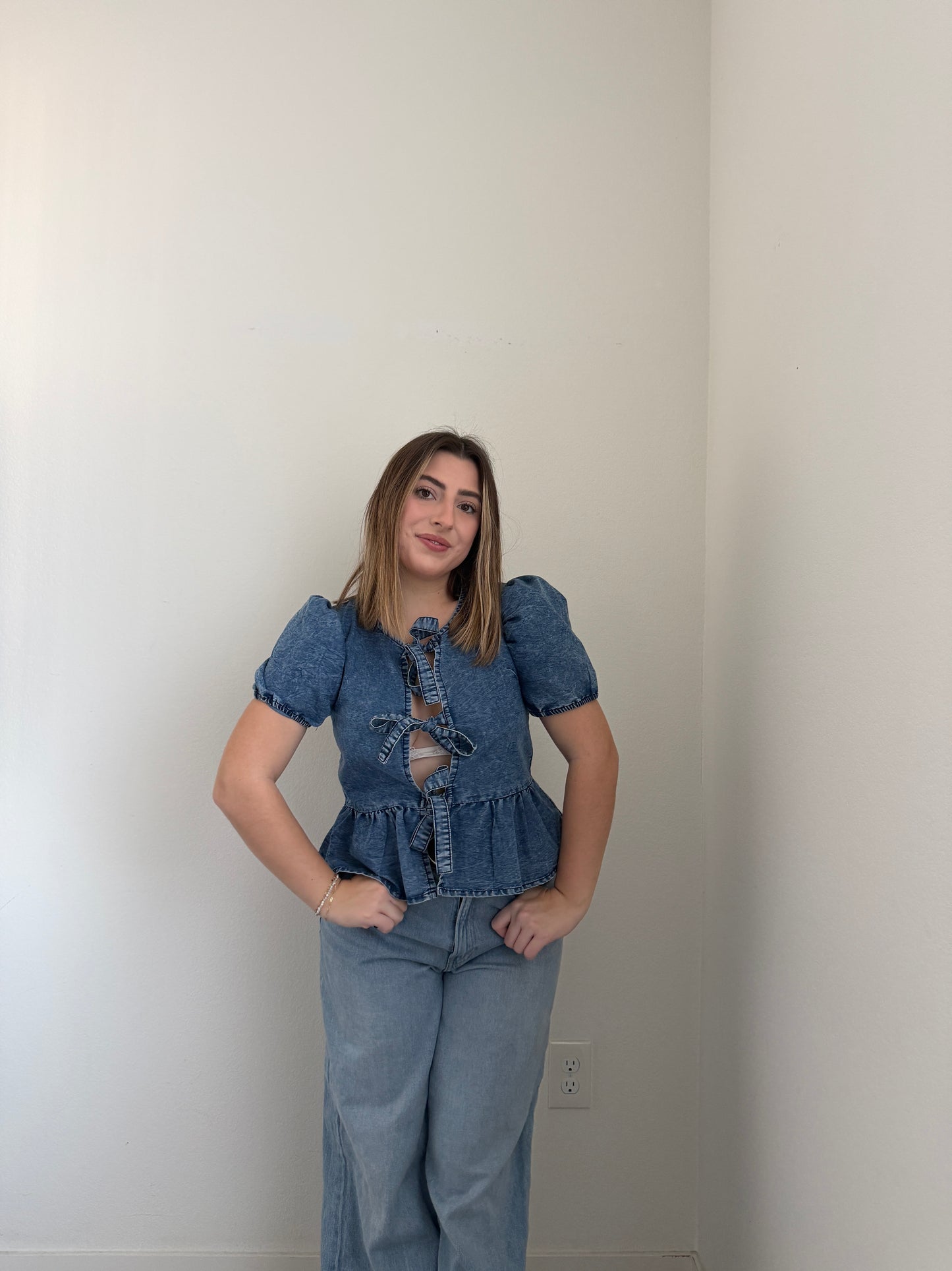 Denim Tie Top (XS)