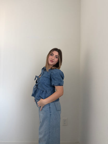 Denim Tie Top (XS)