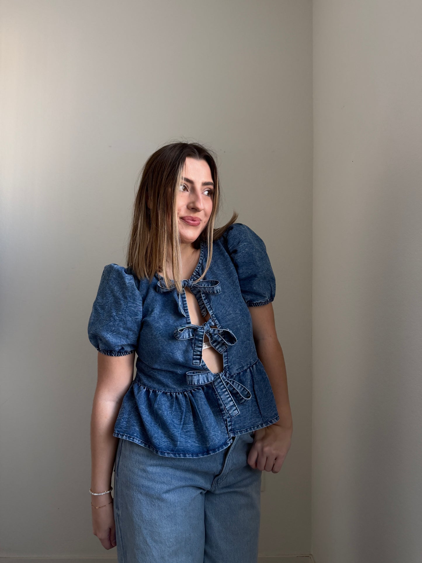 Denim Tie Top (XS)