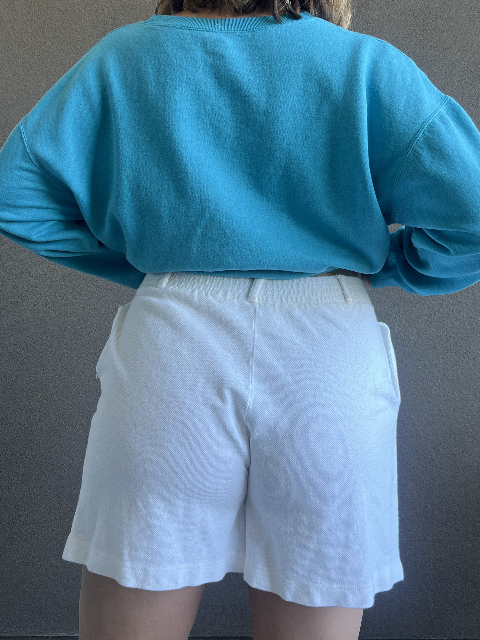 Textured White Easy Shorts (S)