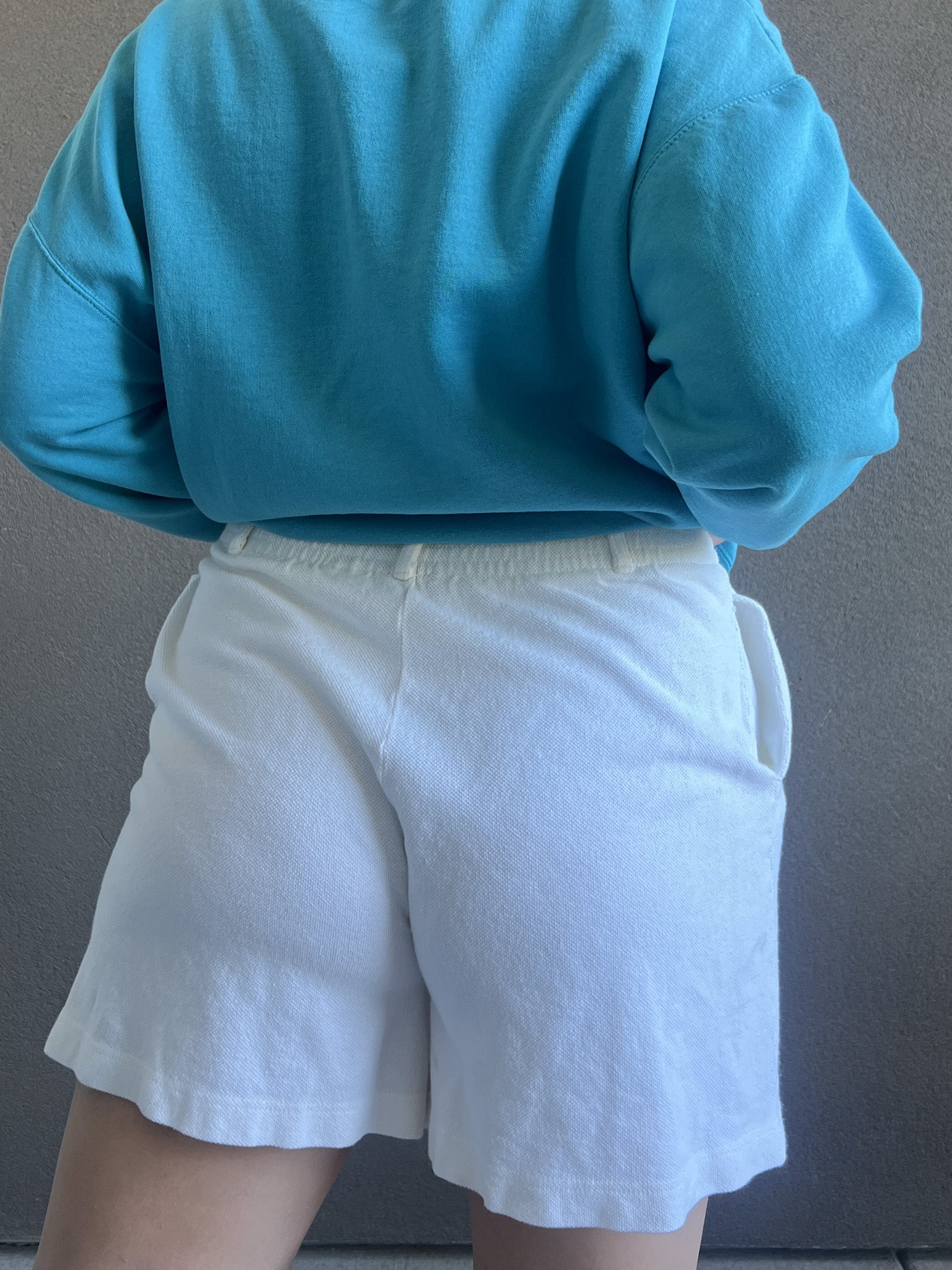 Textured White Easy Shorts (S)