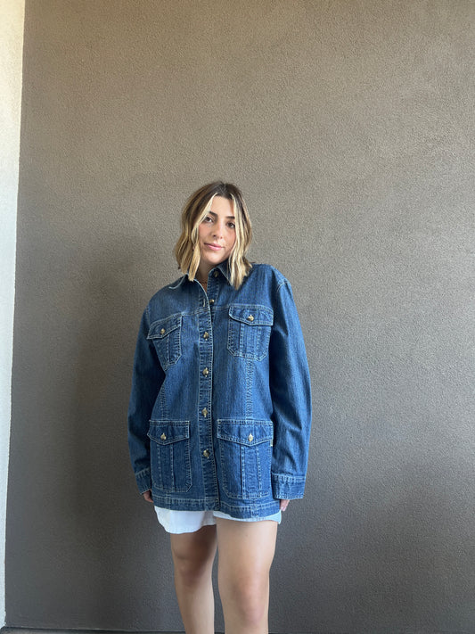 90's Denim Chore Coat (L)