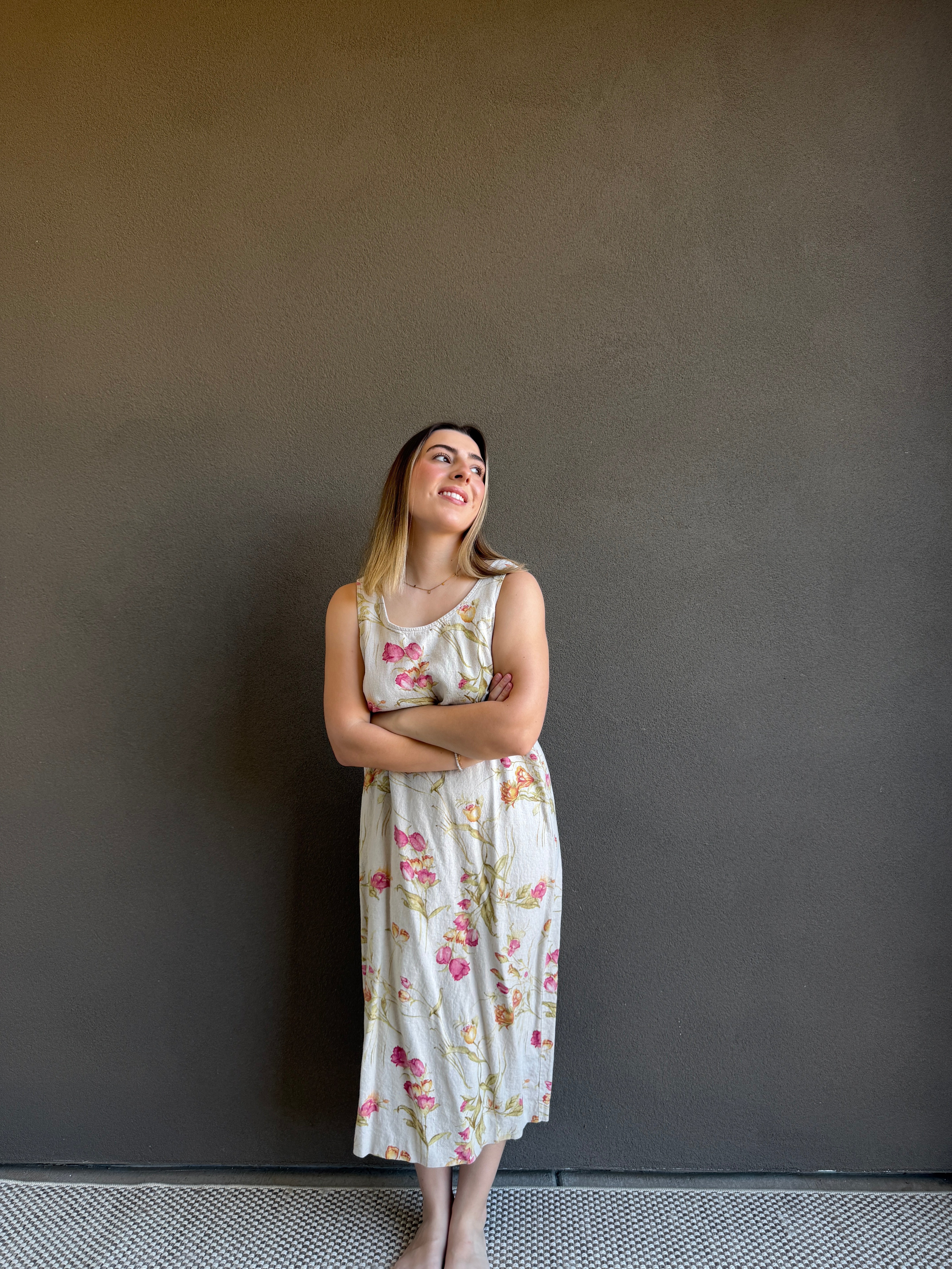 Vintage Floral Midi Dress (12P)