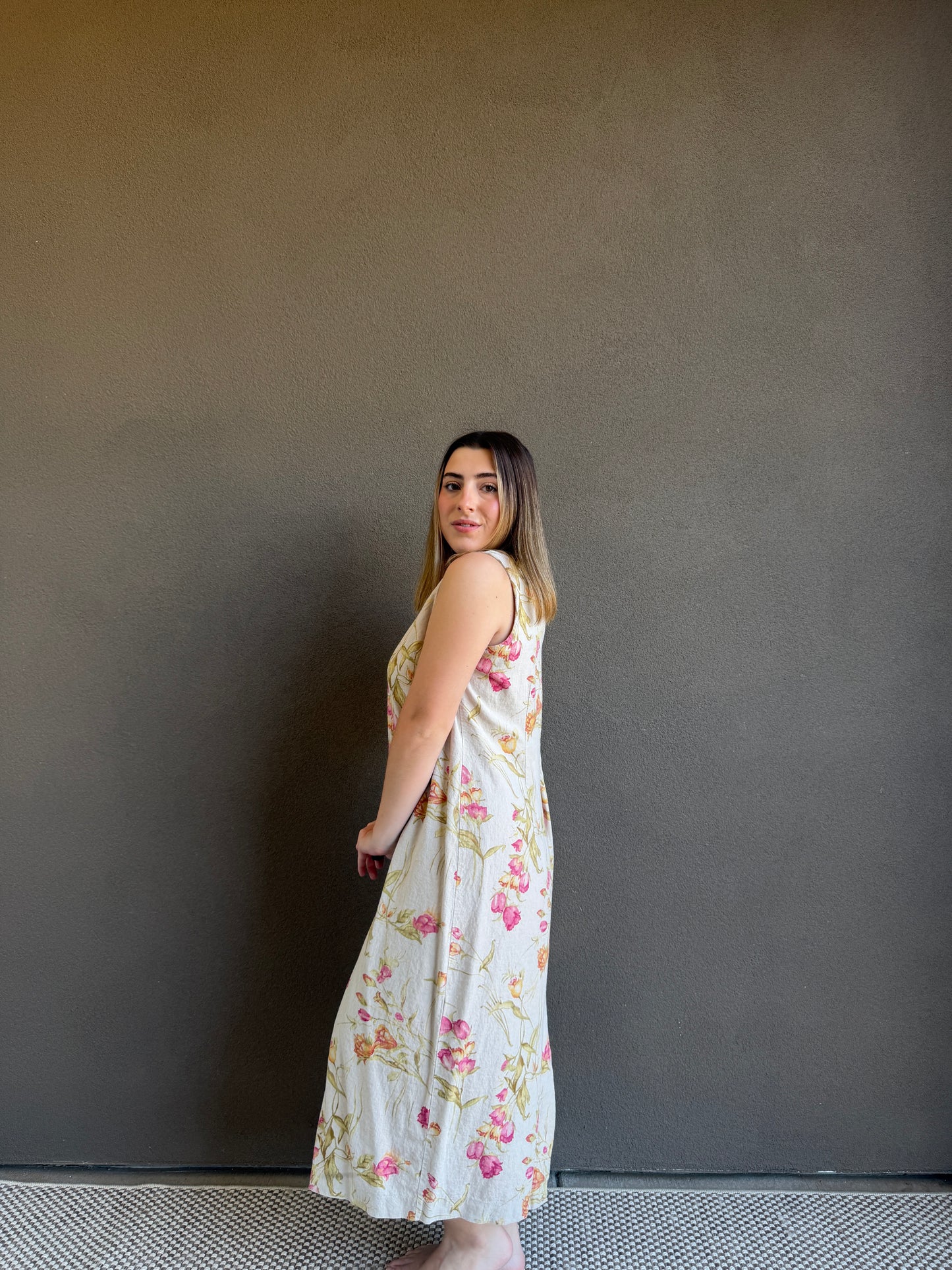 Vintage Floral Midi Dress (12P)