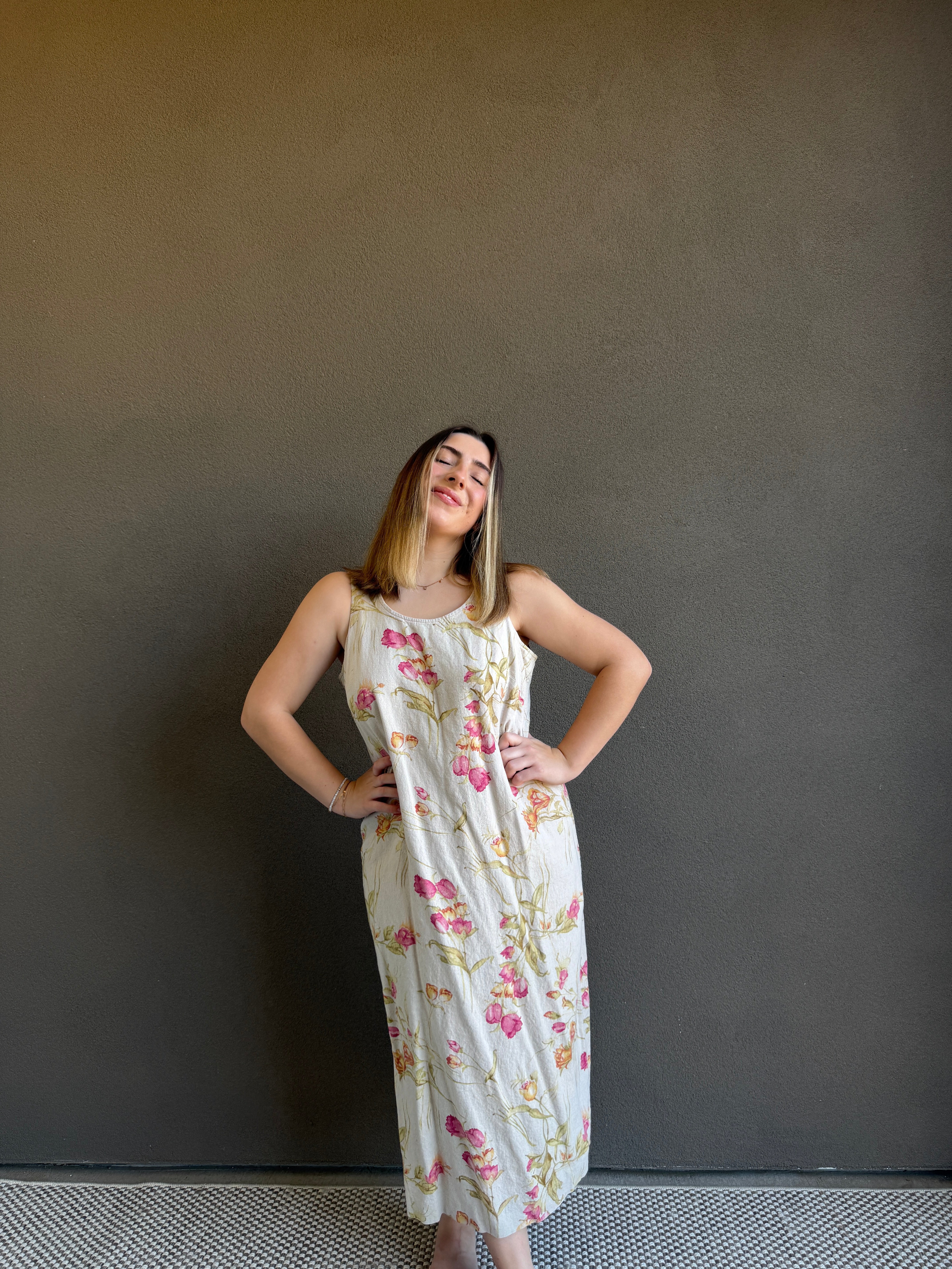 Vintage Floral Midi Dress (12P)