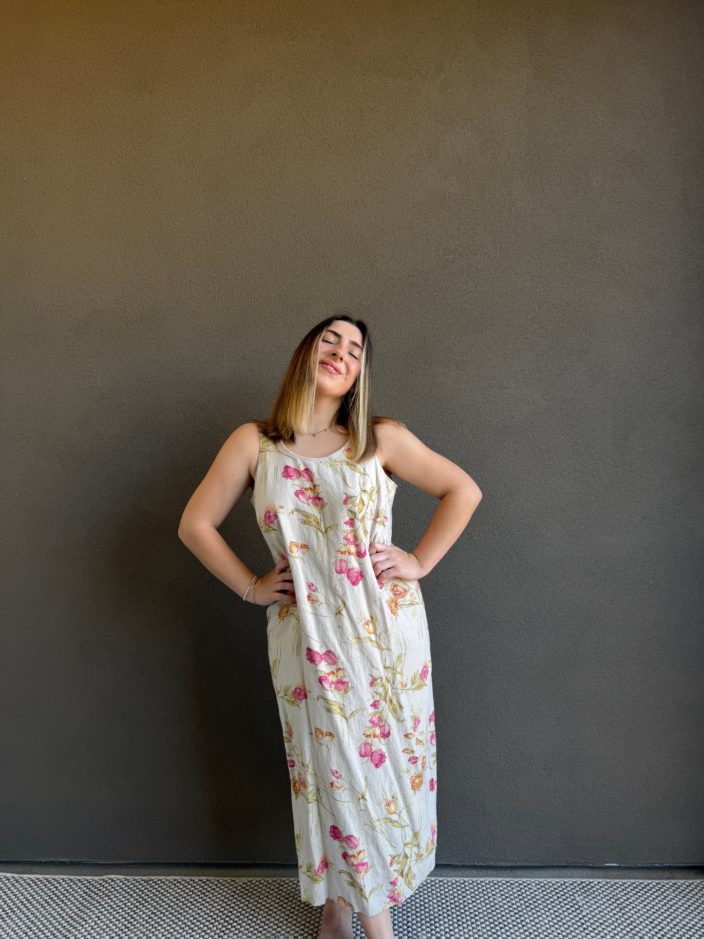 Vintage Floral Midi Dress (12P)
