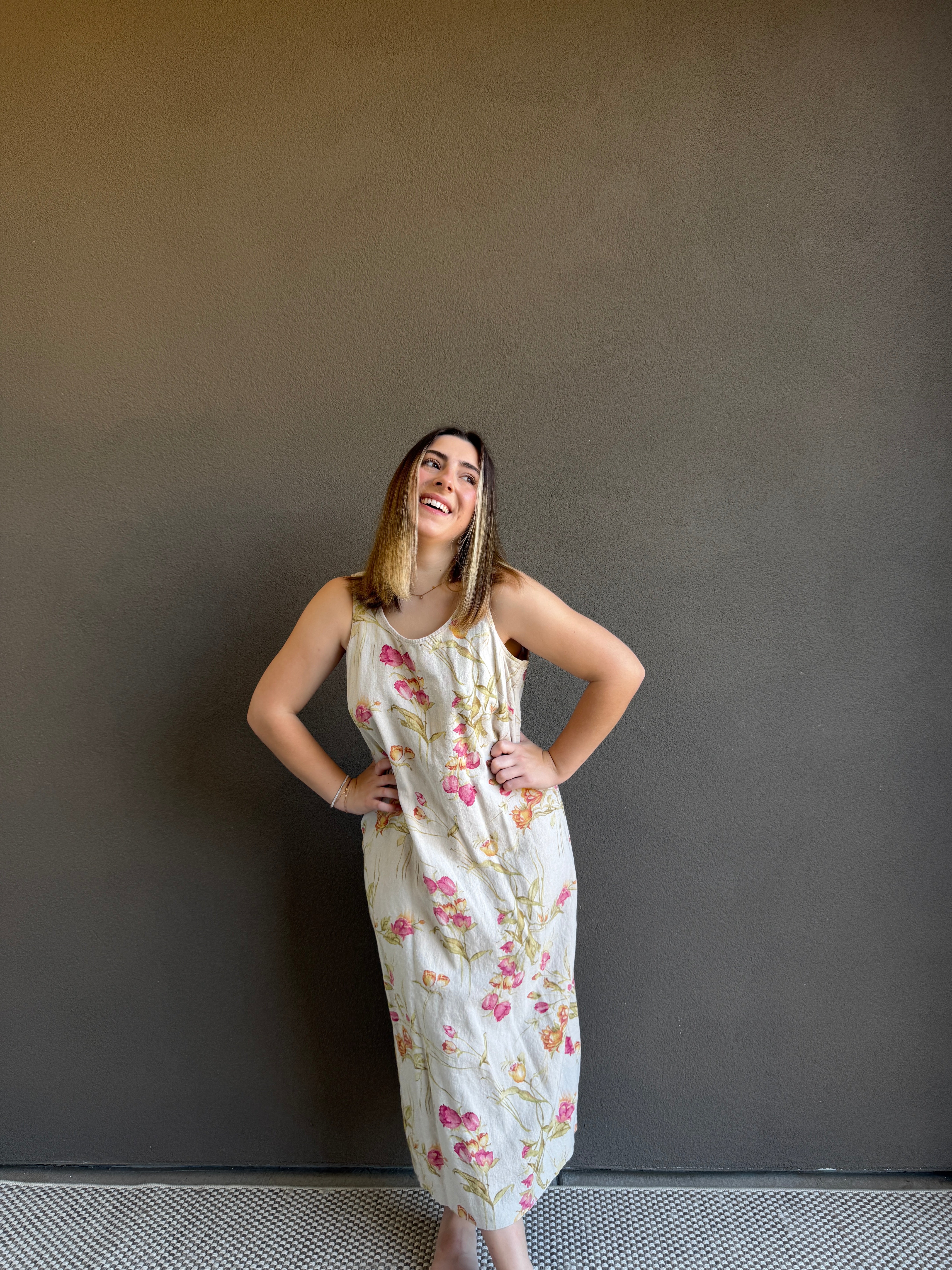 Vintage Floral Midi Dress (12P)