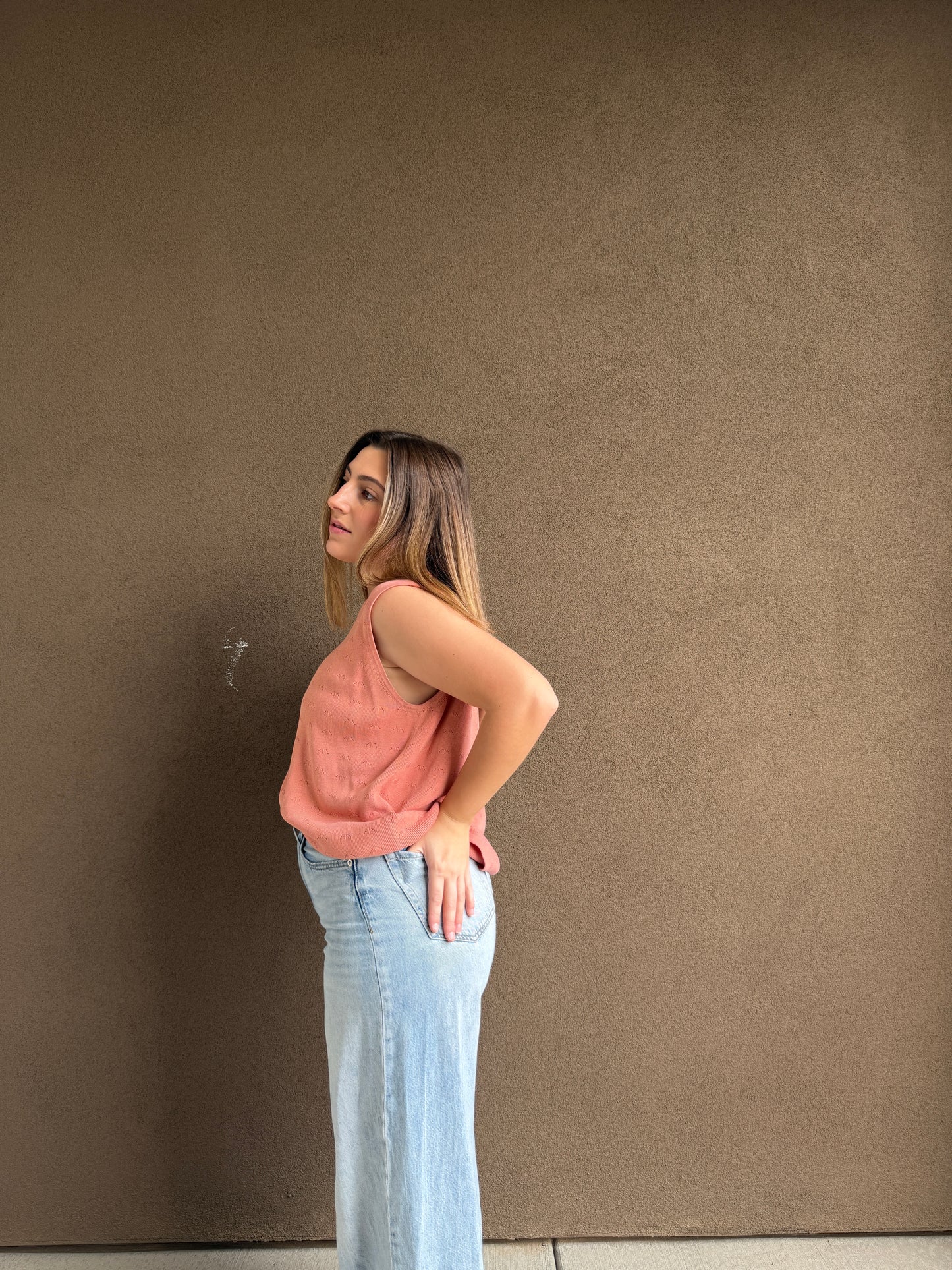 Peach Mockneck Tank (M)