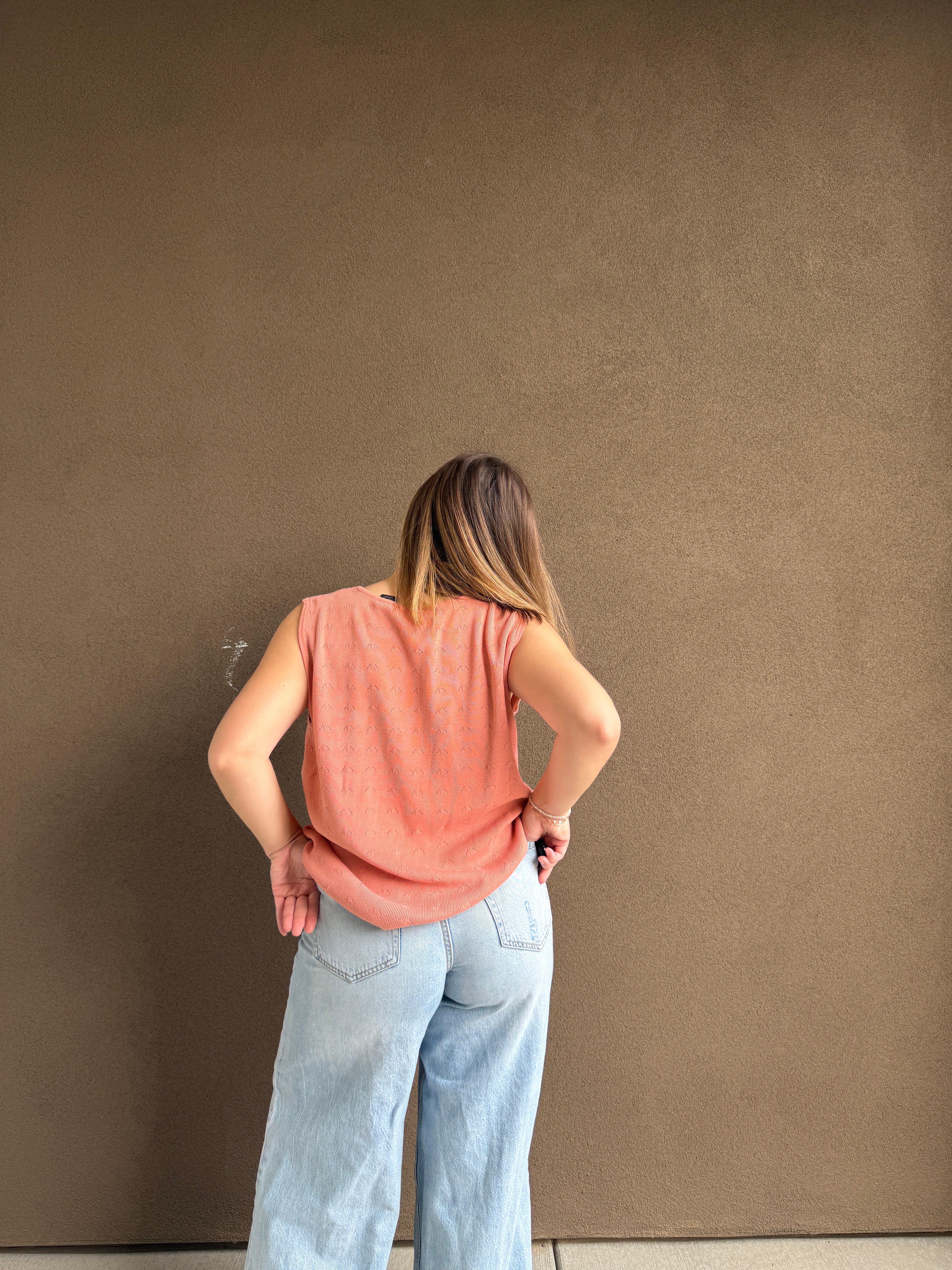 Peach Mockneck Tank (M)