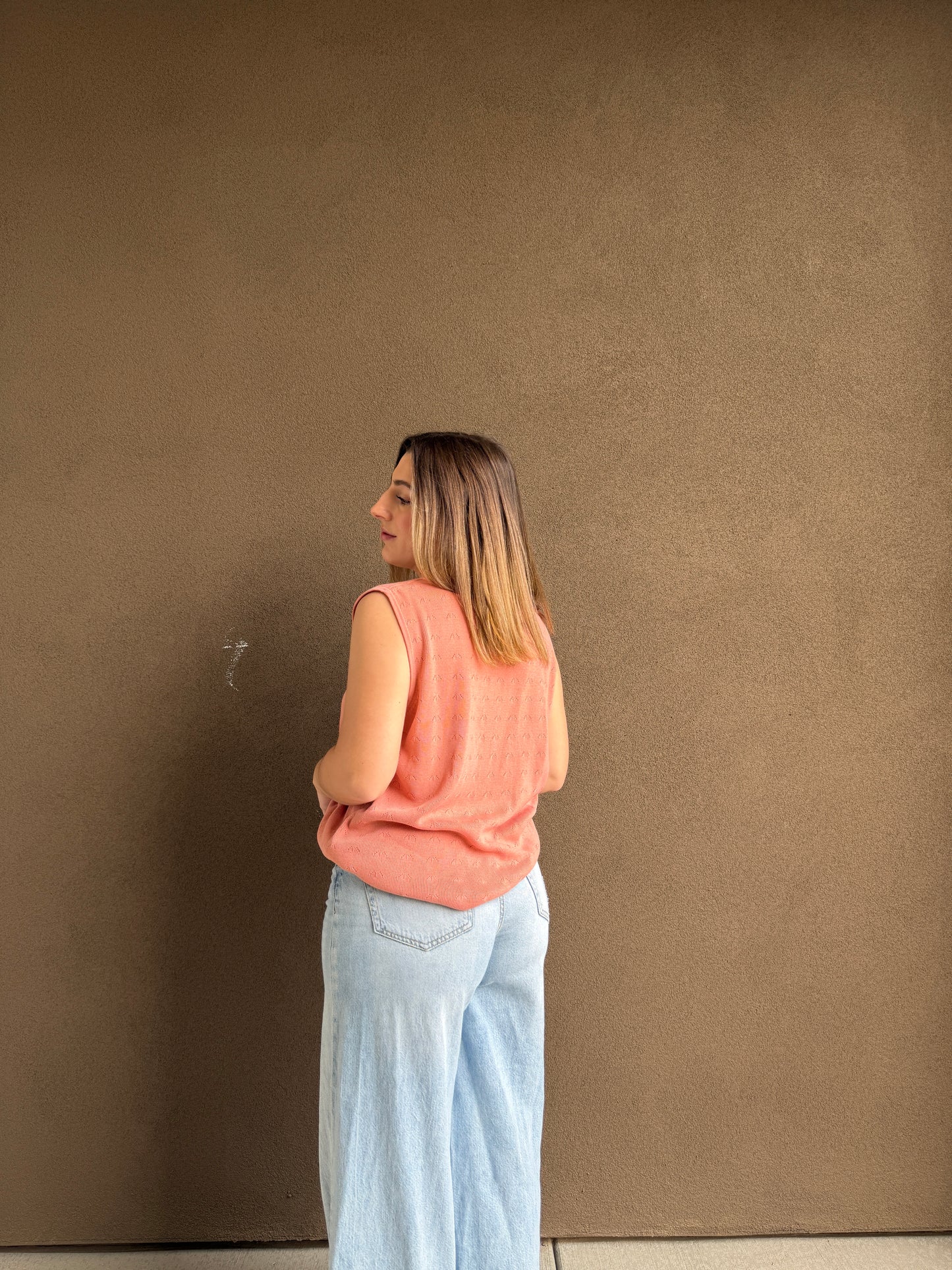 Peach Mockneck Tank (M)