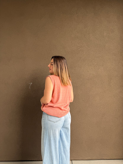 Peach Mockneck Tank (M)