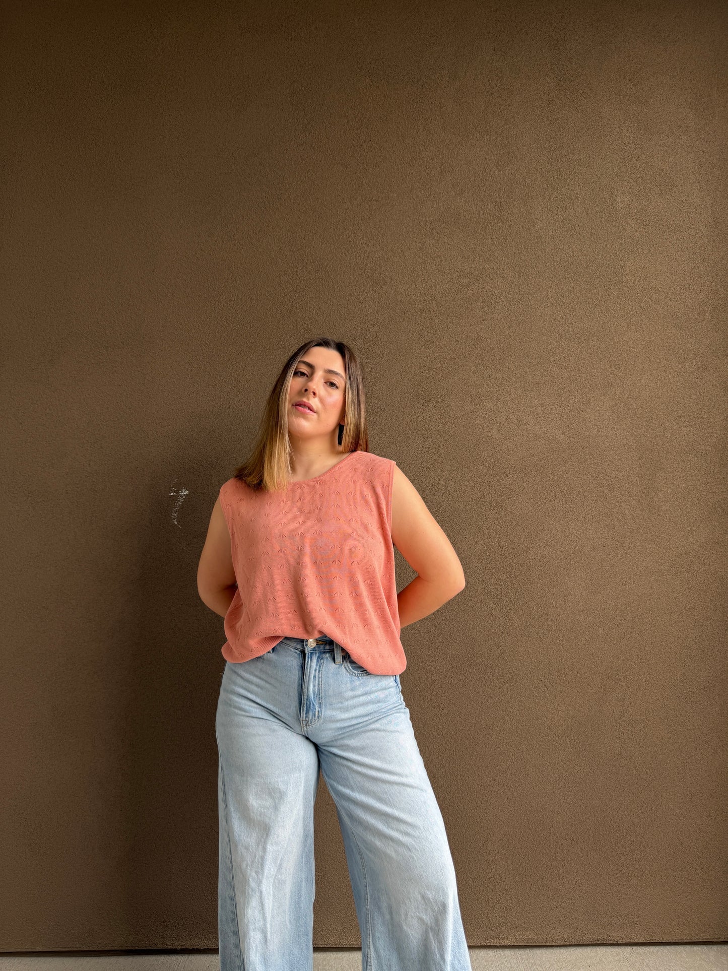 Peach Mockneck Tank (M)