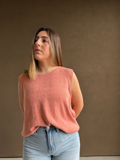 Peach Mockneck Tank (M)