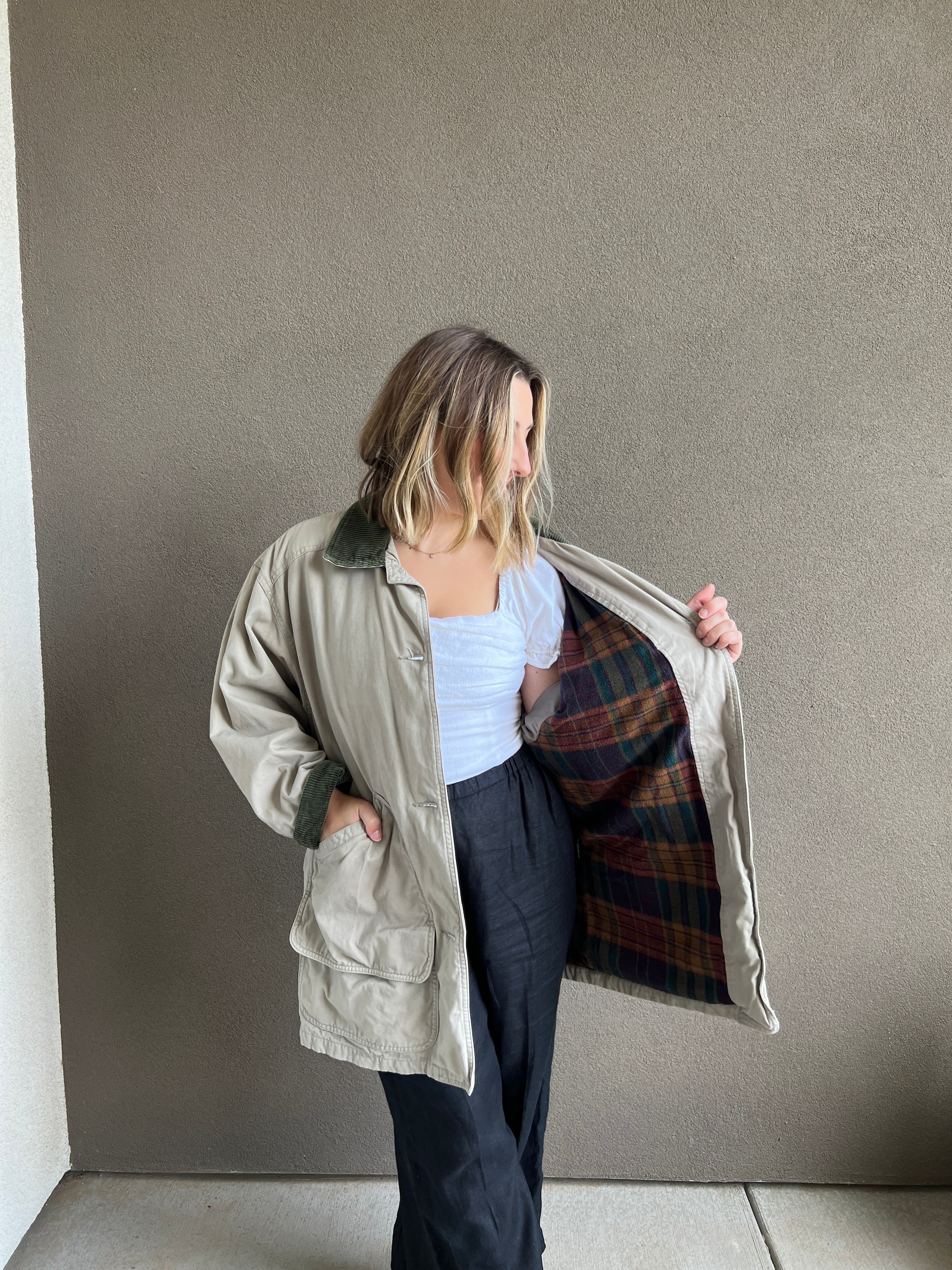 Vintage Flannel Lined Chore Coat (S)