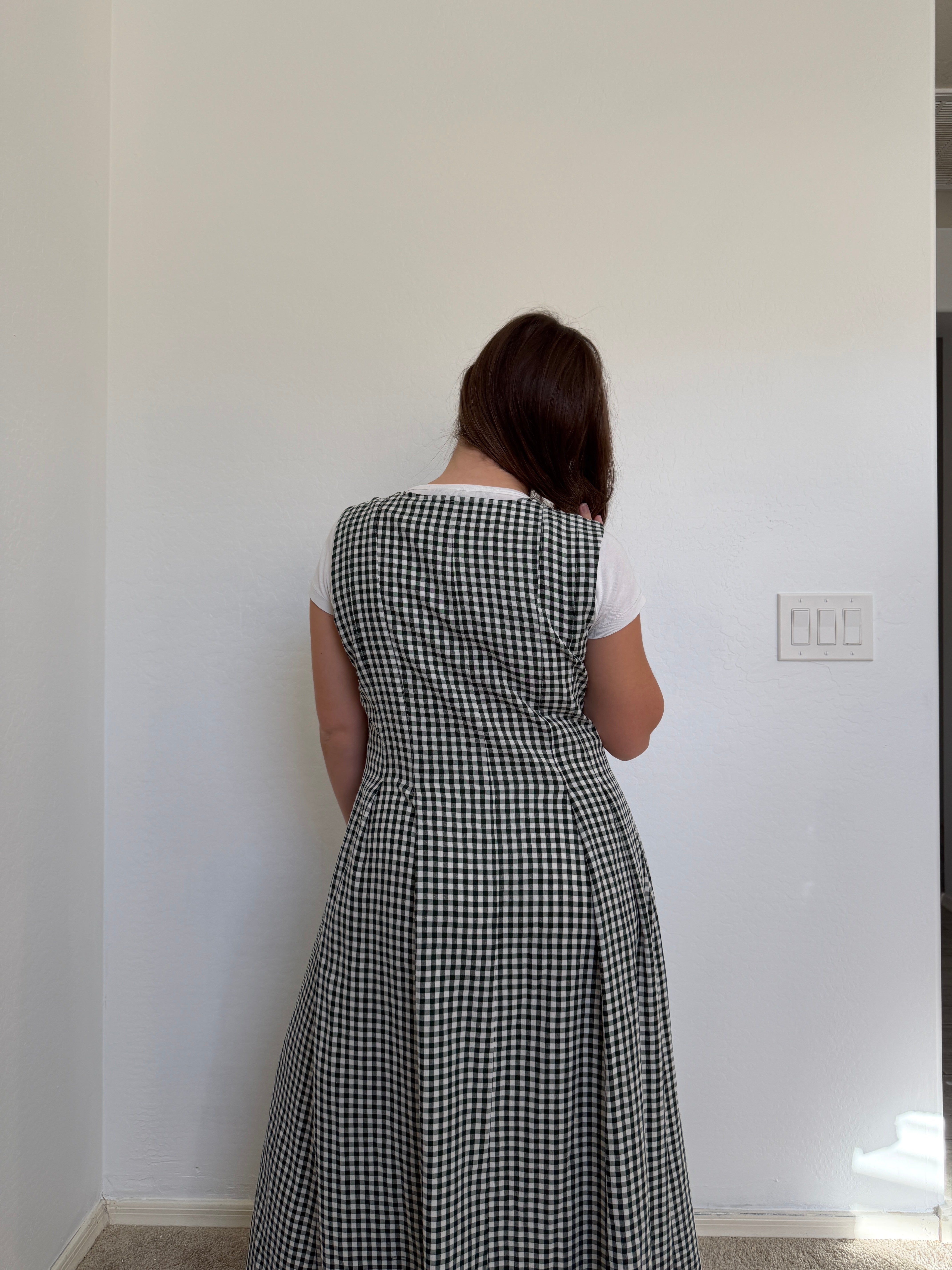 Green Gingham Tank Maxi Dress (12)