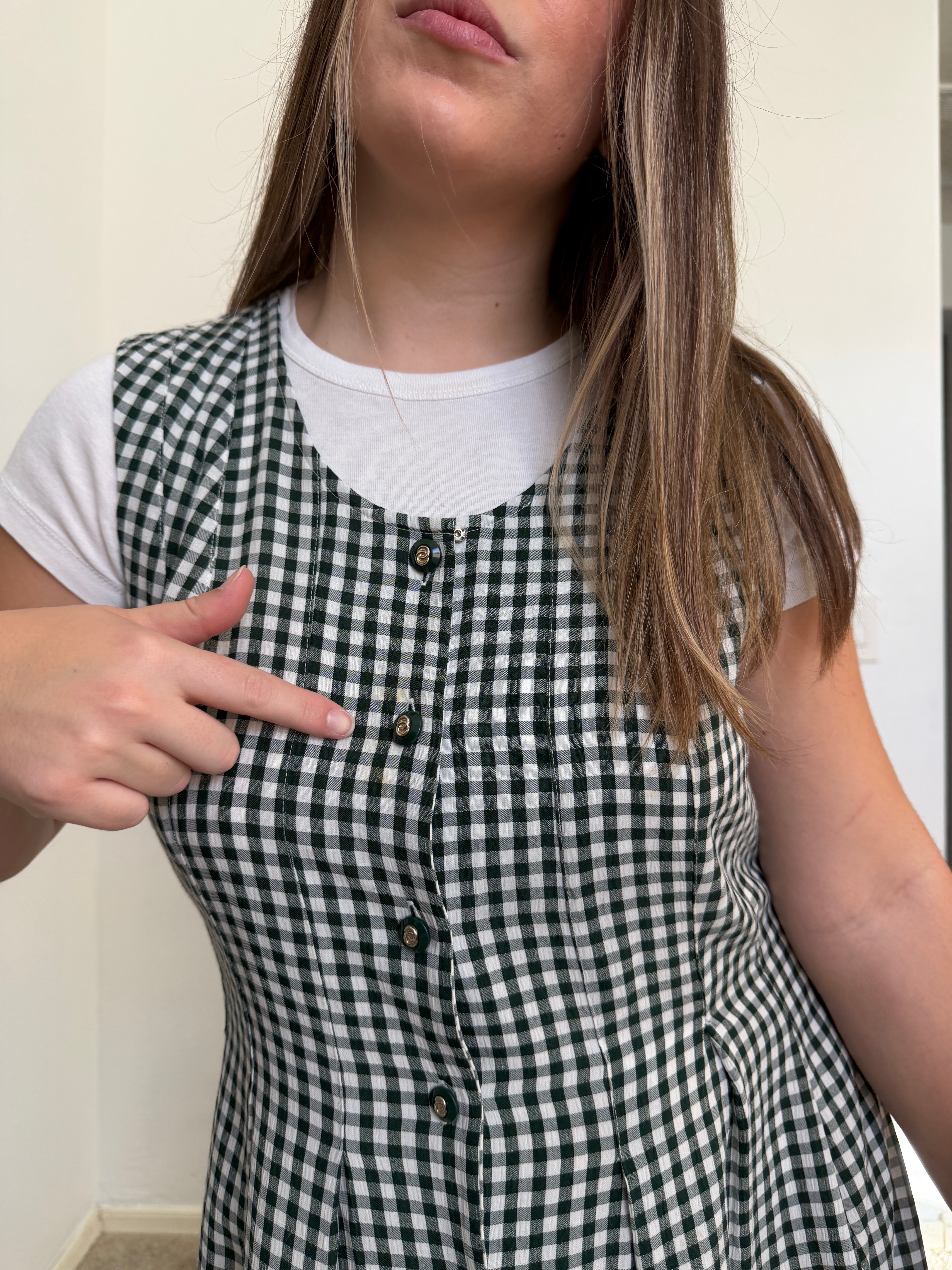 Green Gingham Tank Maxi Dress (12)