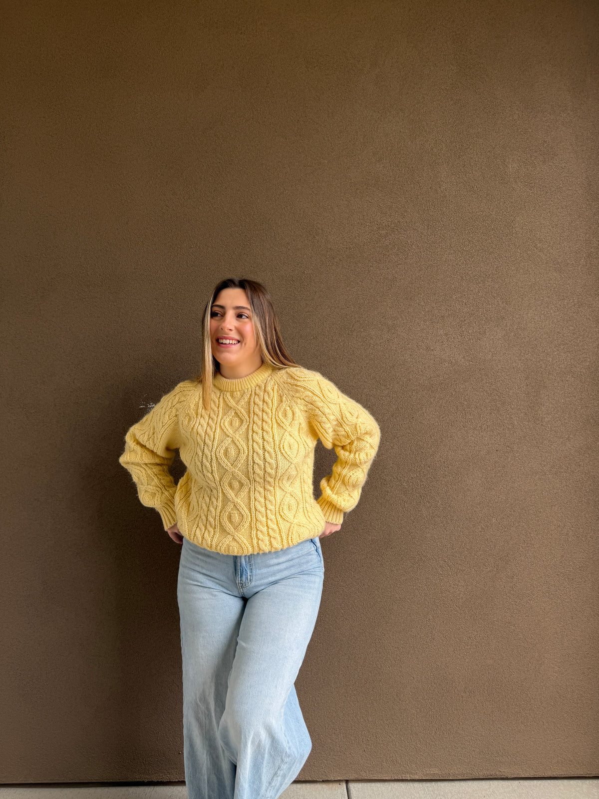 Vintage Sunshine Cable Knit (M)
