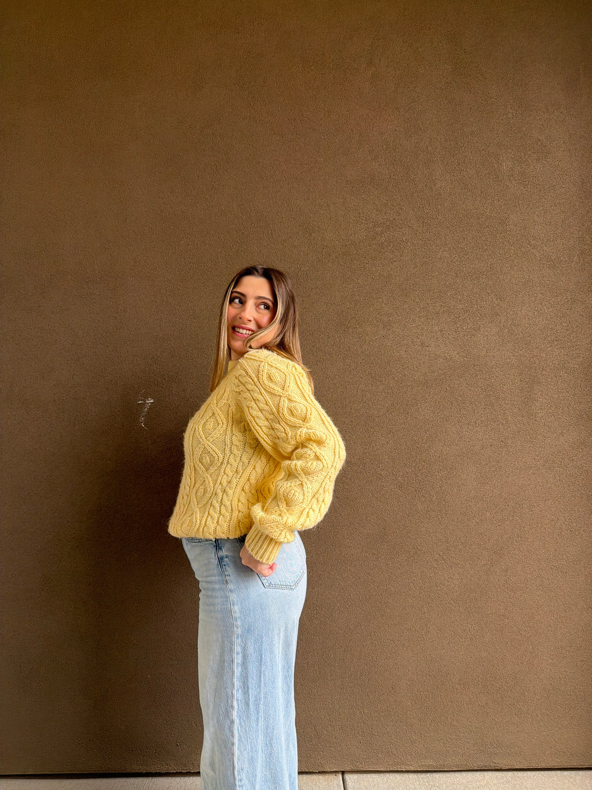 Vintage Sunshine Cable Knit (M)