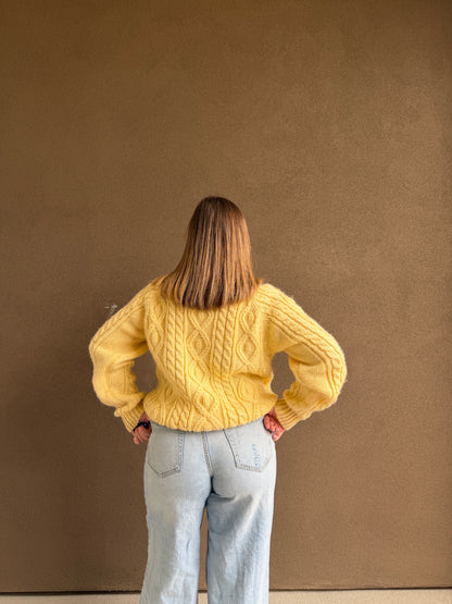 Vintage Sunshine Cable Knit (M)