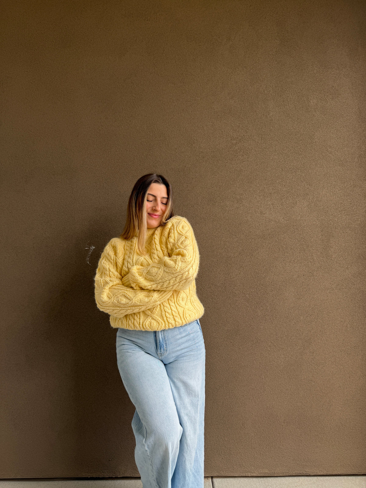 Vintage Sunshine Cable Knit (M)