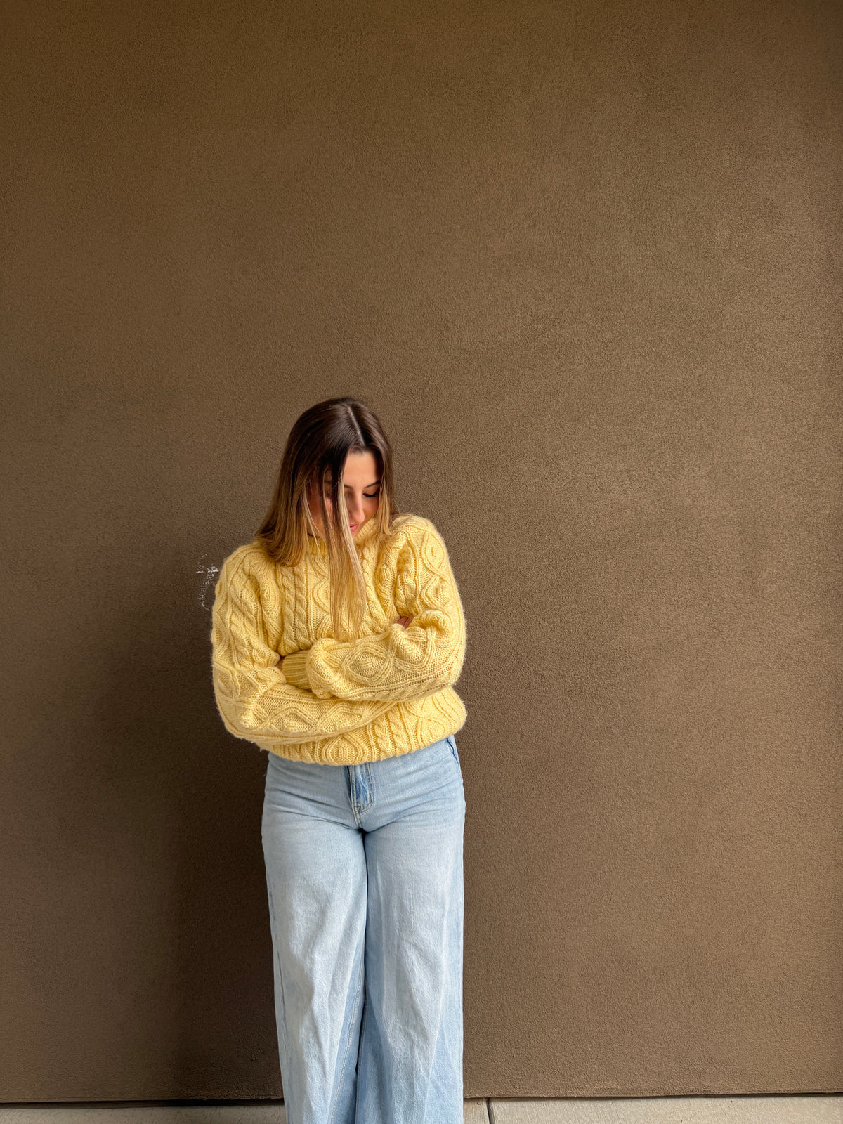 Vintage Sunshine Cable Knit (M)