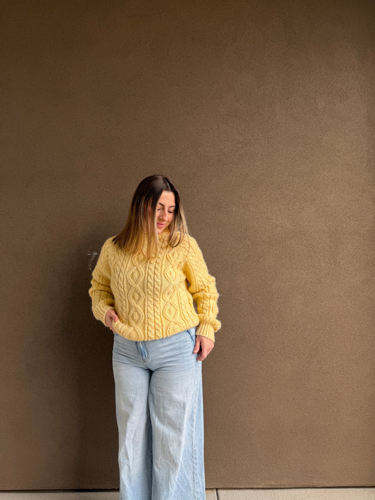 Vintage Sunshine Cable Knit (M)