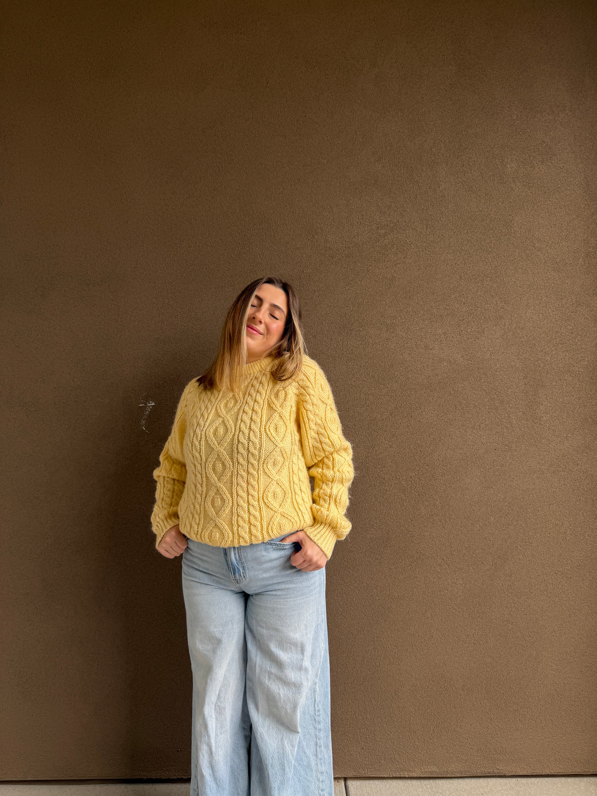 Vintage Sunshine Cable Knit (M)