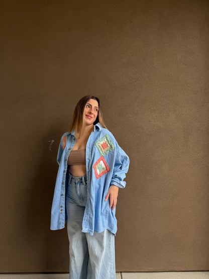 Quilted Denim Shirt (XL)