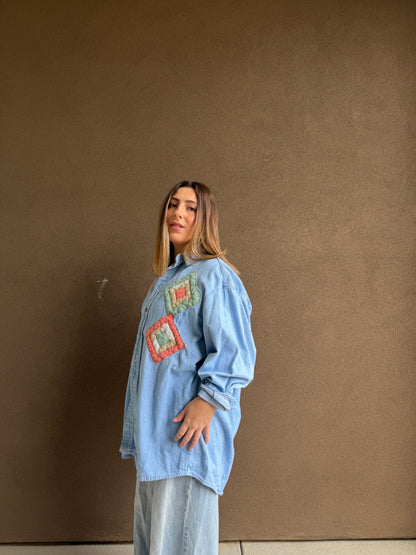 Quilted Denim Shirt (XL)