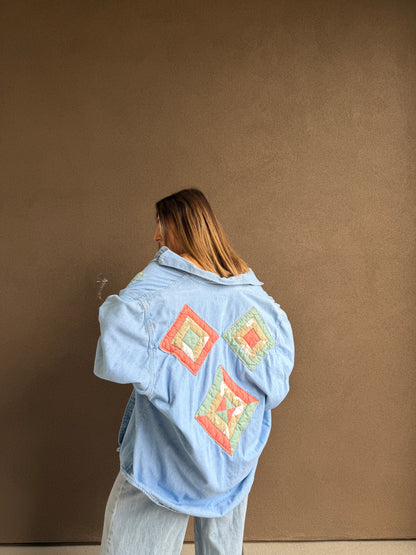 Quilted Denim Shirt (XL)